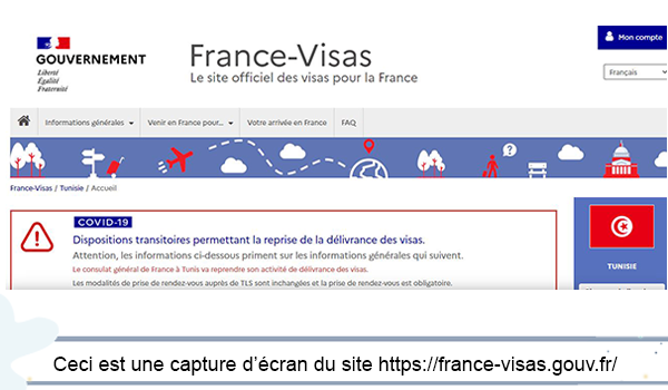 France Visa depuis la Tunisie
