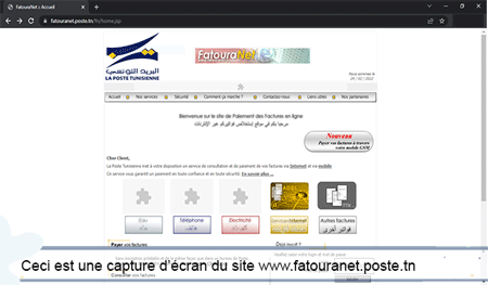 Paiement des factures en ligne en Tunisie sur Fatouranet