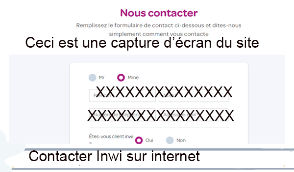 Contacter Inwi sur internet