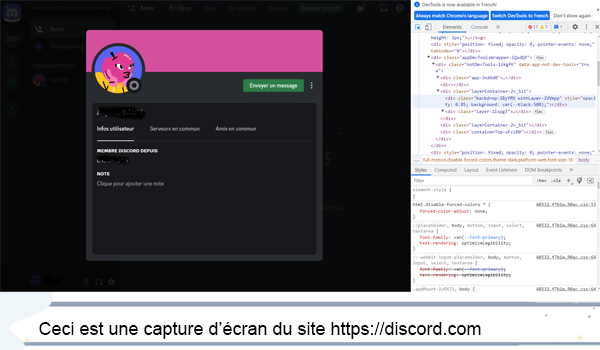 Ouvrir Inspect Element pour inspecter le code de l'image de profil à télécharger sur Discord