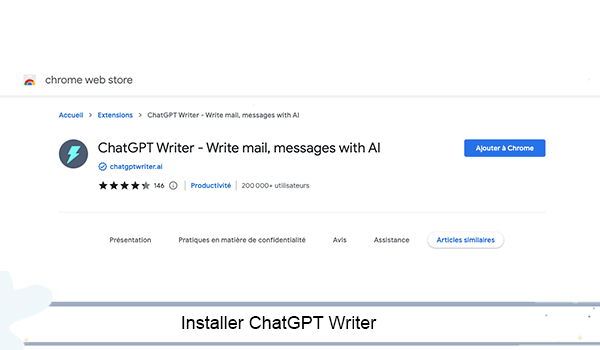 Installer l'extension ChatGPT Writer