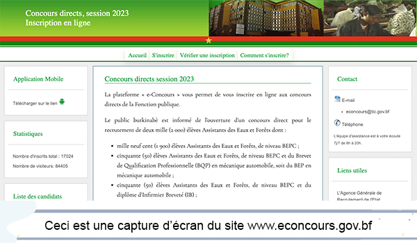 www.econcours.gov.bf 2023 inscription en ligne