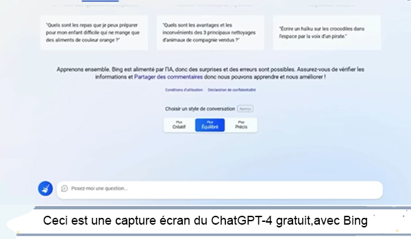 ChatGPT-4 gratuit et sans compte avec Bing Chat