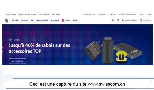 Site web www.swisscom.ch