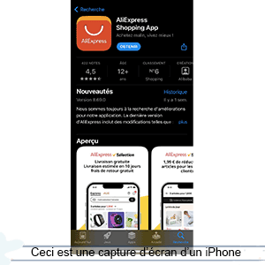 Installer AliExpress (gratuit) sur iPhone 