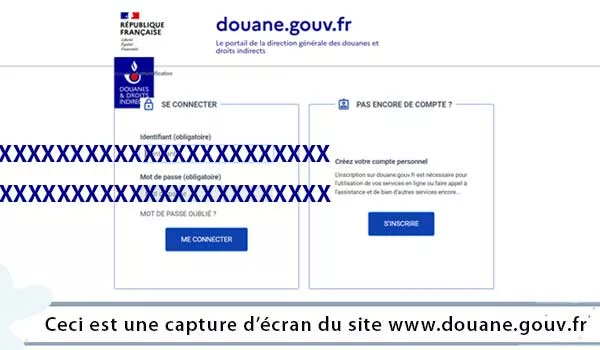 Identification et login sur connexion.douane.gouv.fr