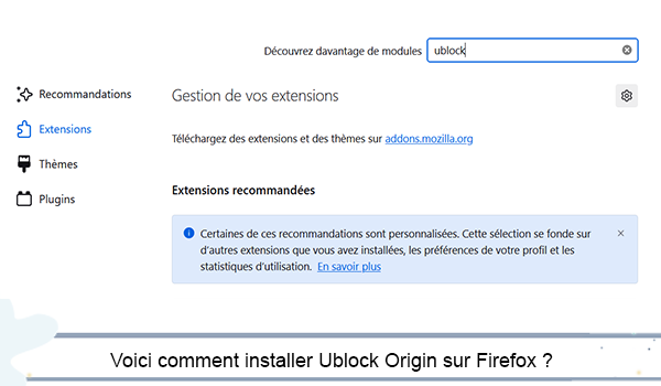Télécharger Ublock Origin sur Firefox